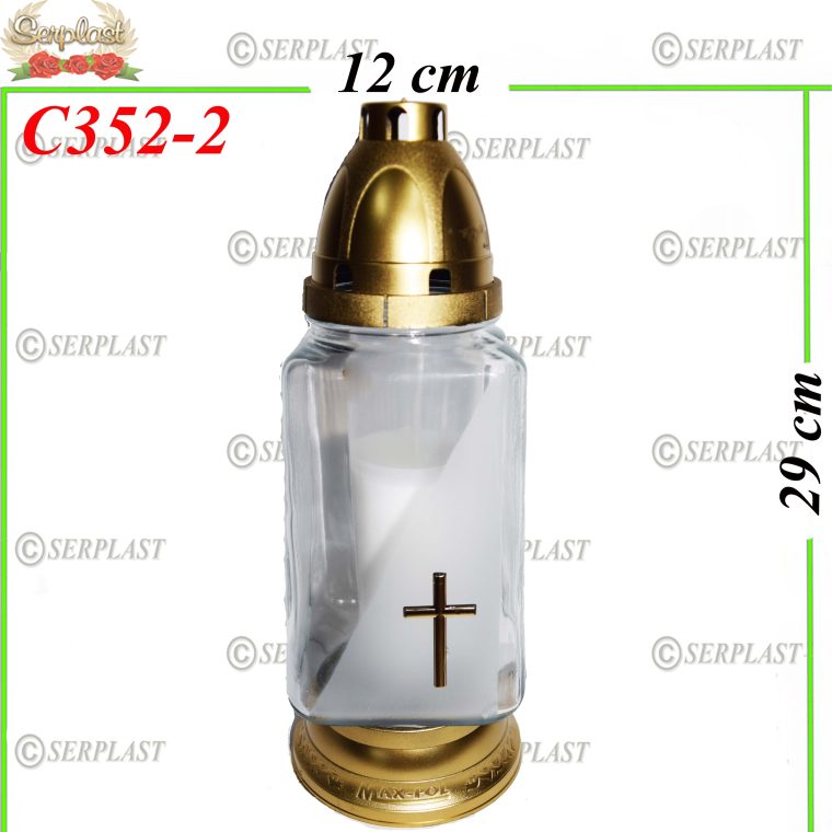 Candelă cu cruce 18 lei (set de 6 buc), 29cm, C352-2 -w