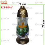 Candelă cu cruce 8.4 lei (set de 6 buc), 28cm, C140-2 -w