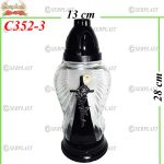Candelă cu cruce si flori 18 lei (set de 8 buc), 28cm, C352-3 -w