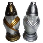 Candelă cu dunga auriu si argintiu 13.5 lei (set de 8 buc), 25cm, C267-2