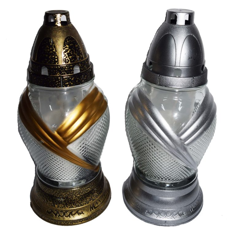 Candelă cu dunga auriu si argintiu 13.5 lei (set de 8 buc), 25cm, C267-2