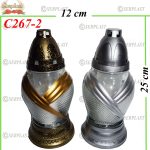 Candelă cu dunga auriu si argintiu 13.5 lei (set de 8 buc), 25cm, C267-2 -w