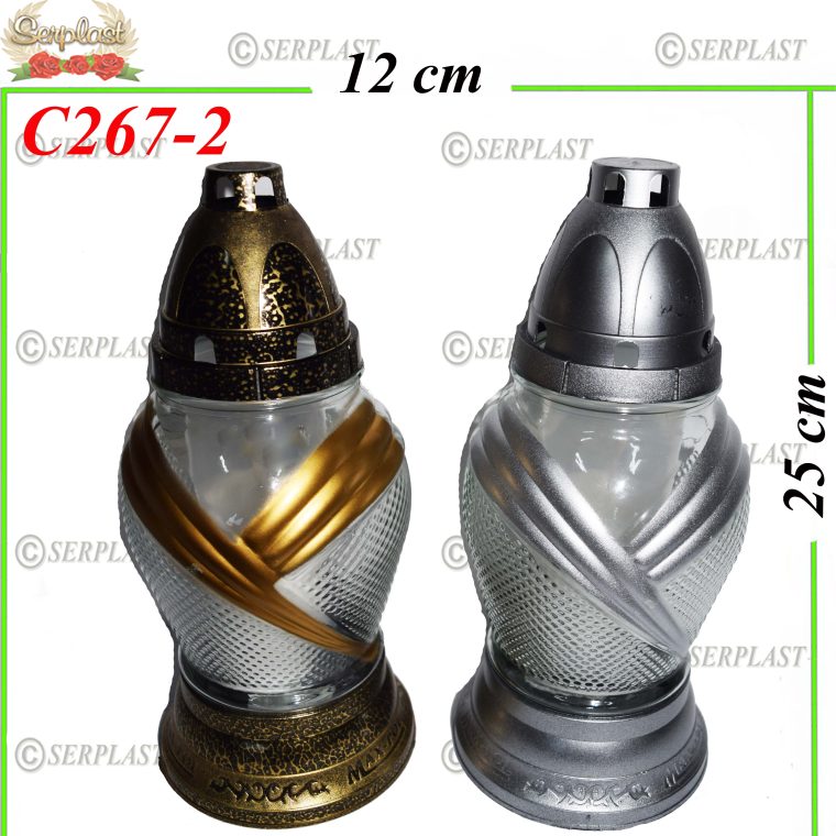 Candelă cu dunga auriu si argintiu 13.5 lei (set de 8 buc), 25cm, C267-2 -w