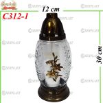 Candelă cu flori 15.5 lei (set de 7 buc), 30cm, C312-1 -w