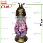 Candelă cu flori 8.4 lei (set de 6 buc), 28cm, C140-1 -w
