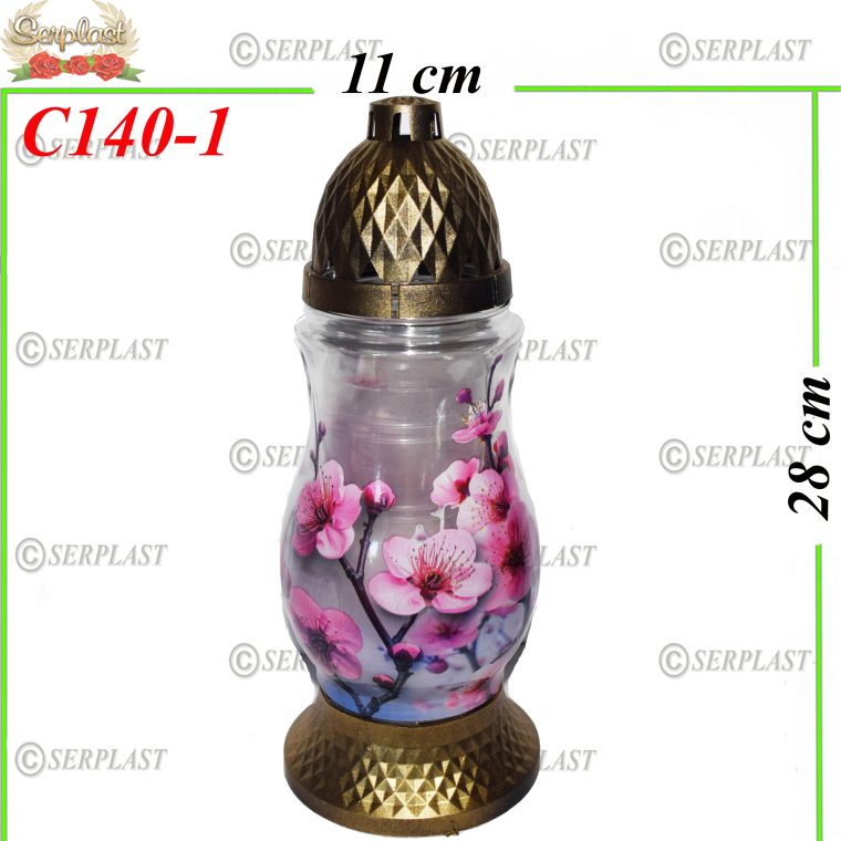 Candelă cu flori 8.4 lei (set de 6 buc), 28cm, C140-1 -w