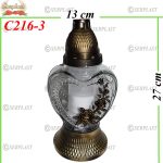 Candelă cu trandafir 11 lei (set de 6 buc), 27cm, C216-3 -w