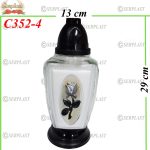 Candelă cu trandafir 18 lei (set de 6 buc), 29cm, C352-4 -w