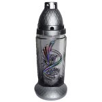 Candelă cu trandafir argintiu 13.5 lei (set de 8 buc), 26cm, C267-1