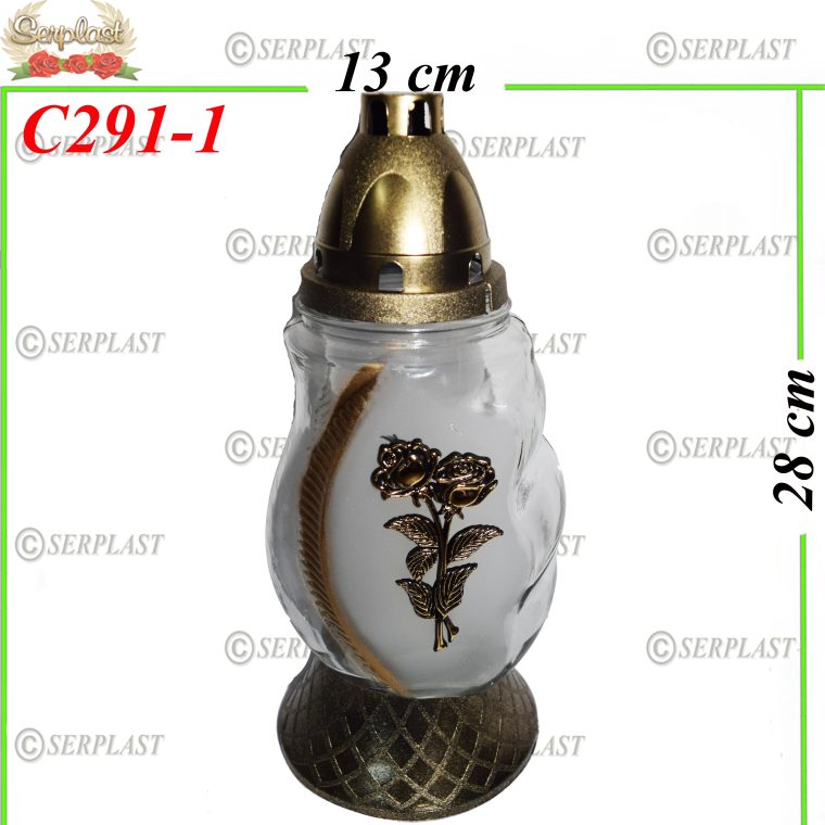 Candelă cu trandafiri 14.5 lei (set de 6 buc), 28cm, C291-1 -w