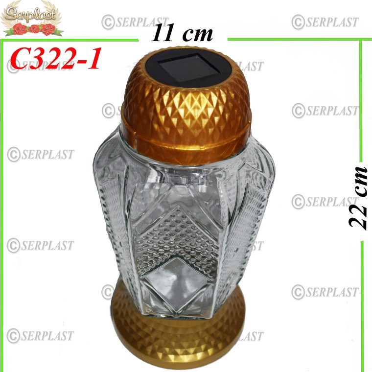Candelă solar rotunjit 15.5 lei (set de 6 buc), 22cm, C322-1 -w