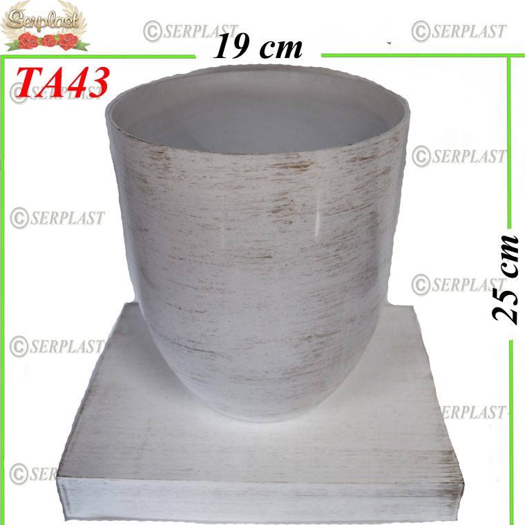 Cupa cu talpa alb cu design auriu satirat, TA43 -w