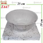 Tava pe suport patrat alb cu design auriu , TA47 -w