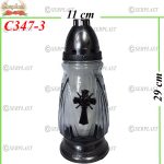 Candelă cu cruce 17.5 lei (set de 8 buc) 29 cm, C347-3 -w