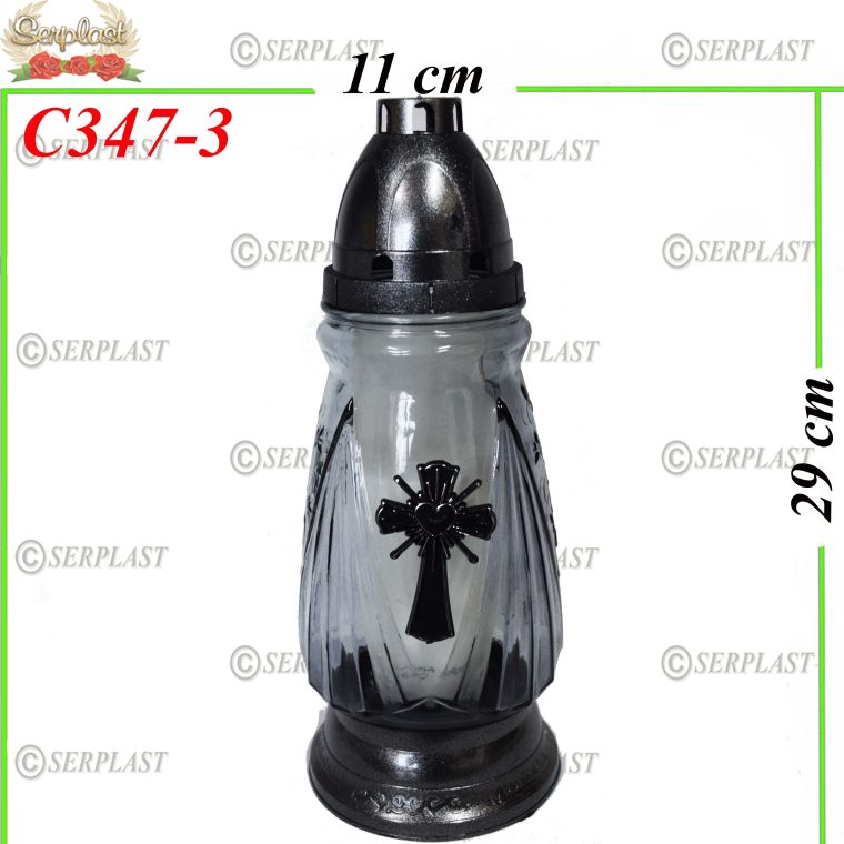 Candelă cu cruce 17.5 lei (set de 8 buc) 29 cm, C347-3 -w
