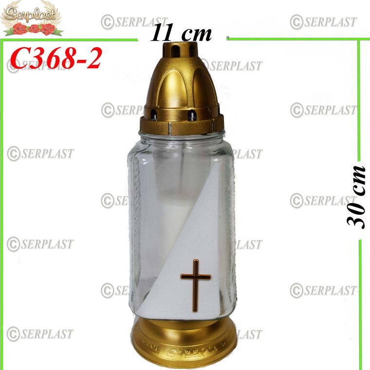 Candelă cu cruce 19.5 lei (set de 6 buc) 30 cm, C368-2 -w