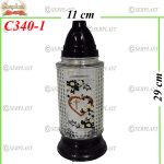 Candelă cu cruce și inimă, 17 lei (set de 8 buc) 29 cm, C340-1 -w