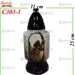 Candelă cu flori 14.8 lei (set de 6 buc) 25 cm, C303-1 -w