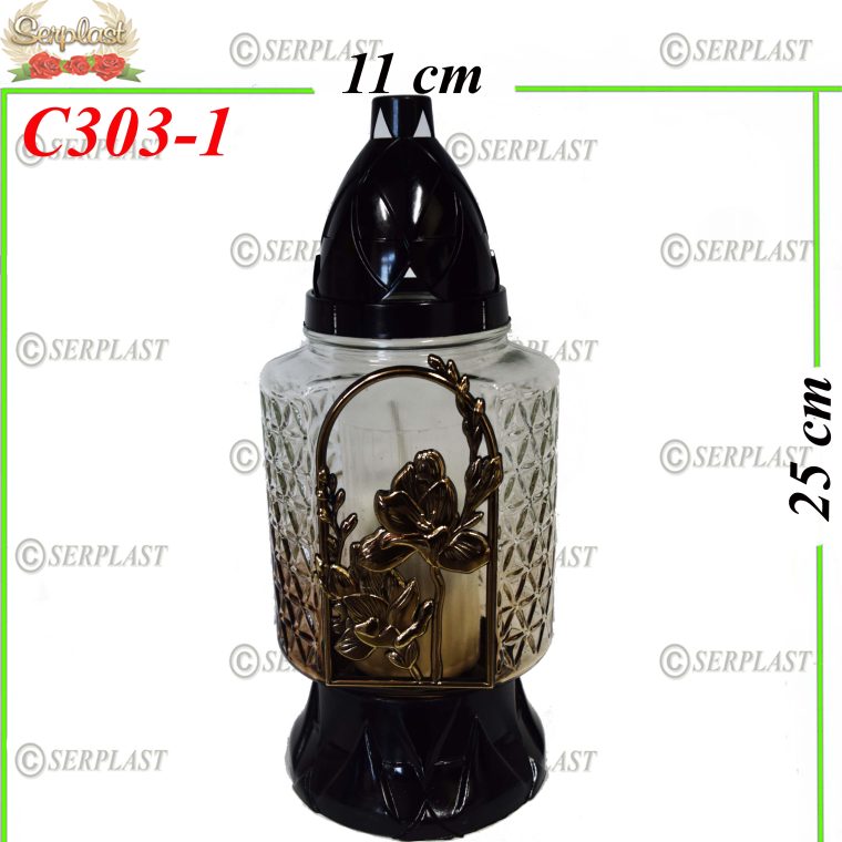 Candelă cu flori 14.8 lei (set de 6 buc) 25 cm, C303-1 -w