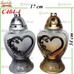 Candelă cu inimă, 32.5 lei (set de 3 buc) 34 cm, C404-4 -w