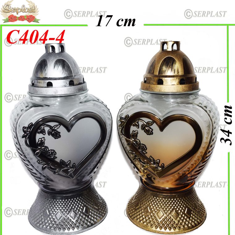 Candelă cu inimă, 32.5 lei (set de 3 buc) 34 cm, C404-4 -w