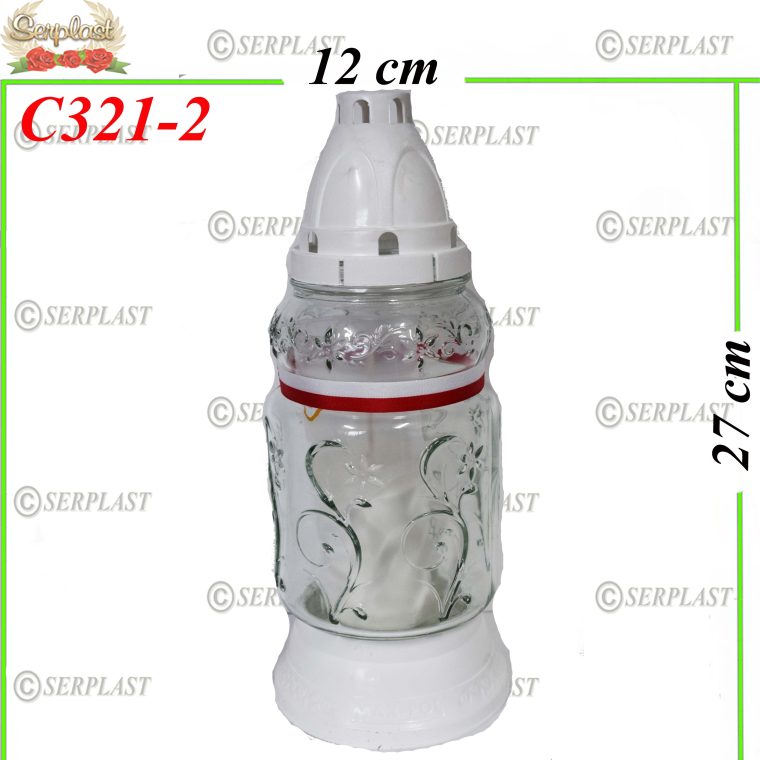 Candelă cu ribon, 16 lei (set de 8 buc) 27 cm, C321-2 -w