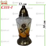 Candelă cu trandafir 16.5 lei (set de 6 buc) 30 cm, C331-1 -w