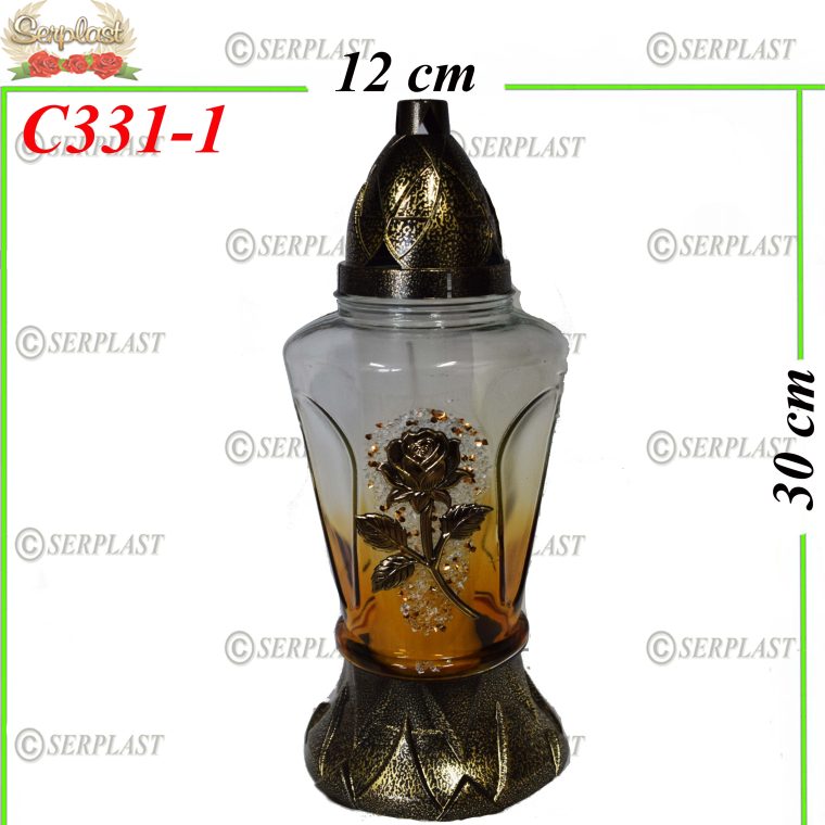 Candelă cu trandafir 16.5 lei (set de 6 buc) 30 cm, C331-1 -w