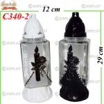 Candelă cu trandafir 17 lei (set de 8 buc) 29 cm, C340-2 -w