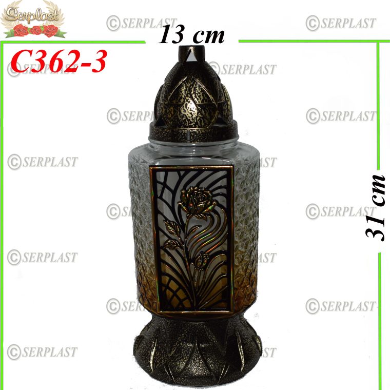Candelă cu trandafir, 18.8 lei (set de 6 buc) 31 cm, C362-3 -w