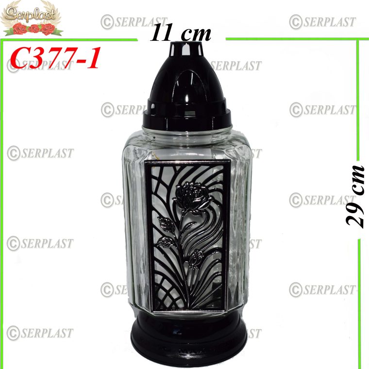 Candelă cu trandafir 21.5 lei (set de 6 buc) 29 cm, C377-1 -w