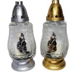 Candelă cu trandafir si flori 16.5 lei (set de 6 buc), 28 cm, C331-2
