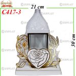 Felinar cu inimă lux, 70 lei, 30 cm, C417-3 -w