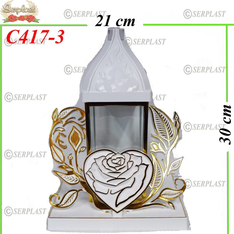 Felinar cu inimă lux, 70 lei, 30 cm, C417-3 -w