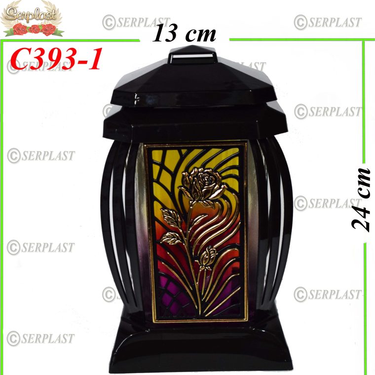 Felinar cu trandafir, 24.5 lei (set de 6 buc) 24 cm, C393-1 -w